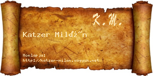 Katzer Milán névjegykártya