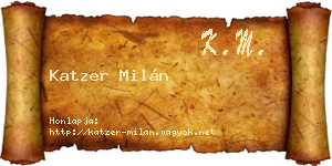 Katzer Milán névjegykártya