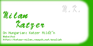 milan katzer business card